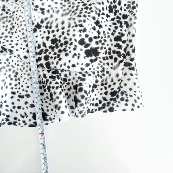 ASOS DESIGN One Shoulder Bow Detail Smudge Print Black White Midi Dress NWT - Picture 9 of 10